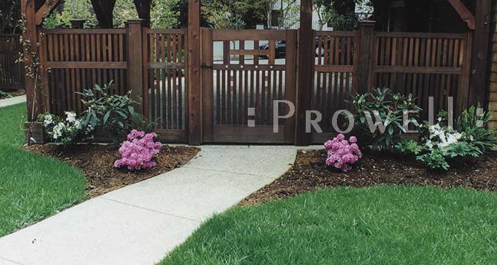 Site photo showing the original wooden gate design #52 in Marin County, california