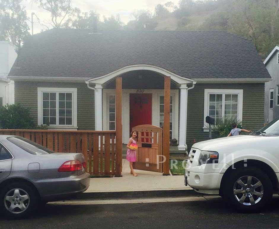Arched Wood garden gate #53-6 in Los Angeles