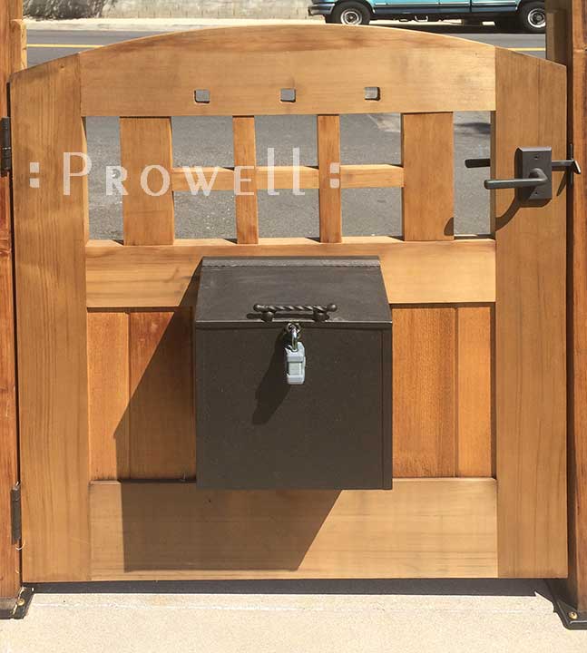site photo showing wood gate #53-6 with mailboxes in los angeles, california