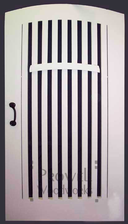 cropped photograph showing picket fence gate #54-1
