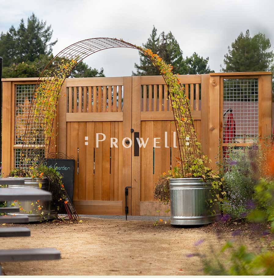 Double wooden gates in sonoma county, california