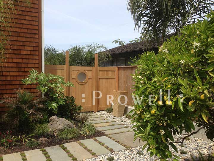 round marina wood gate design #6 in marin county, california