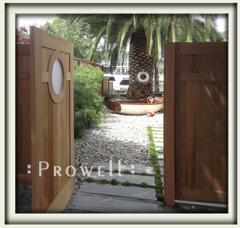 outdoor gates with round marine portal in california