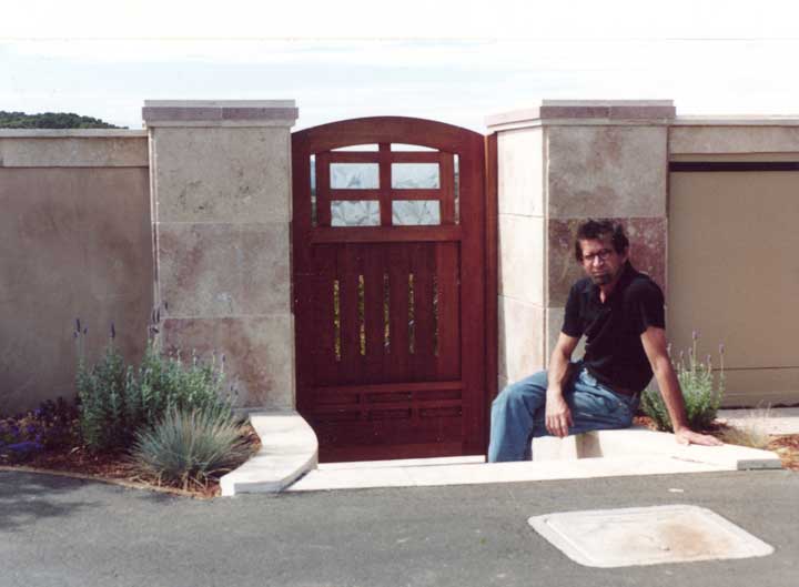 photo showing Charles Prowell visiting the site with gate 84 in Silicone Valley.