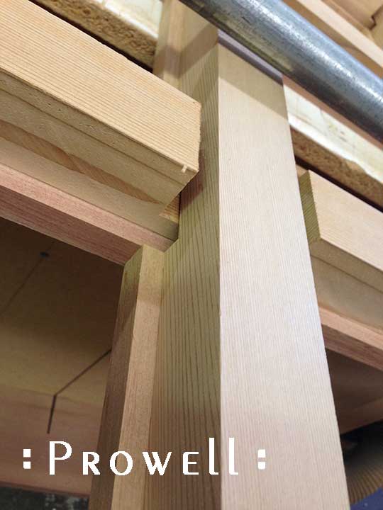 Shop photo showing the complex joinery for fence gate #87