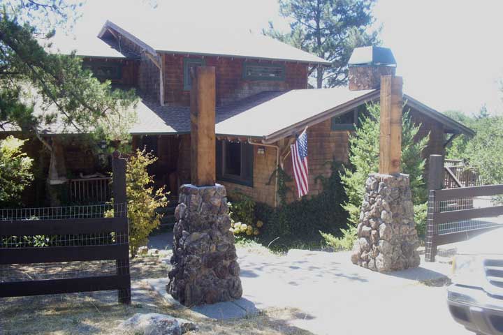 Site photograph showing a 'before' photo of arts and crafts wood gate #90 in sonoma county, california