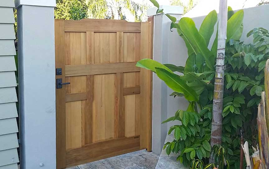 A Site photograph showing arts and crafts gate design #92-1 in Florida