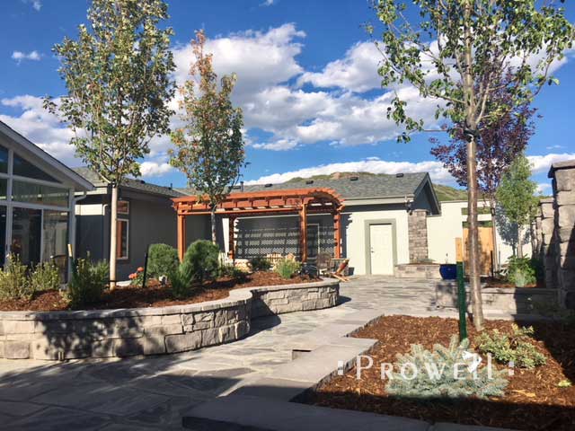 site photograph showing the courtyard with craftsman wood gate #92-3 in Colorado