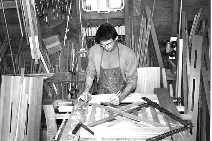 showing charles prowell building the original gate #23 in 1995