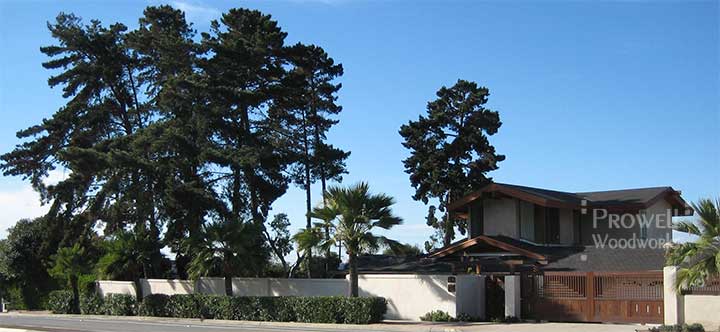 custom wood wall-top fence panels in La Jolla, CA