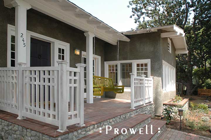 custom wood porch railing panel #3 in southern California