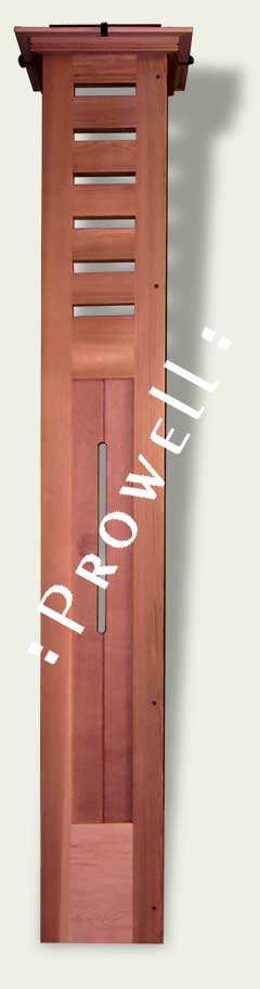 Lighted wood garden and gate column #12. prowell