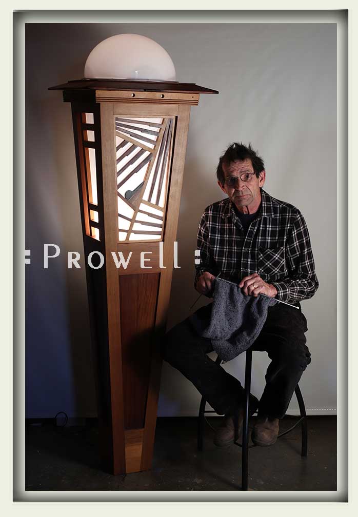custom wood lighted garden column #201