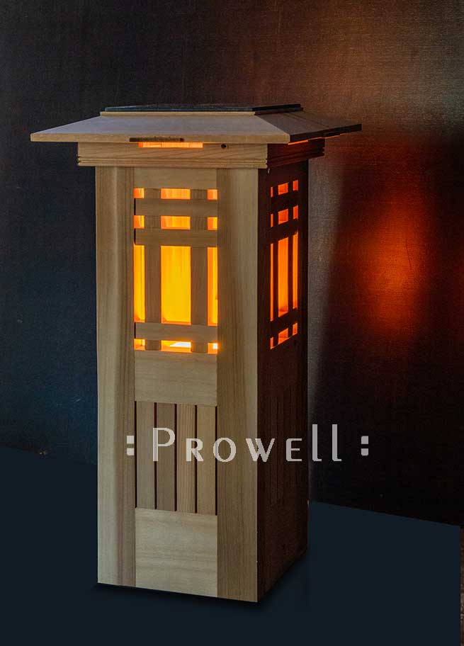 Lighhted wood columns in Seattle. Prowell