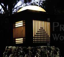 lighted landscape wood column #60