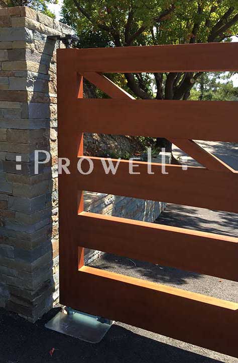 Wood Drive Gates with In-Ground motors