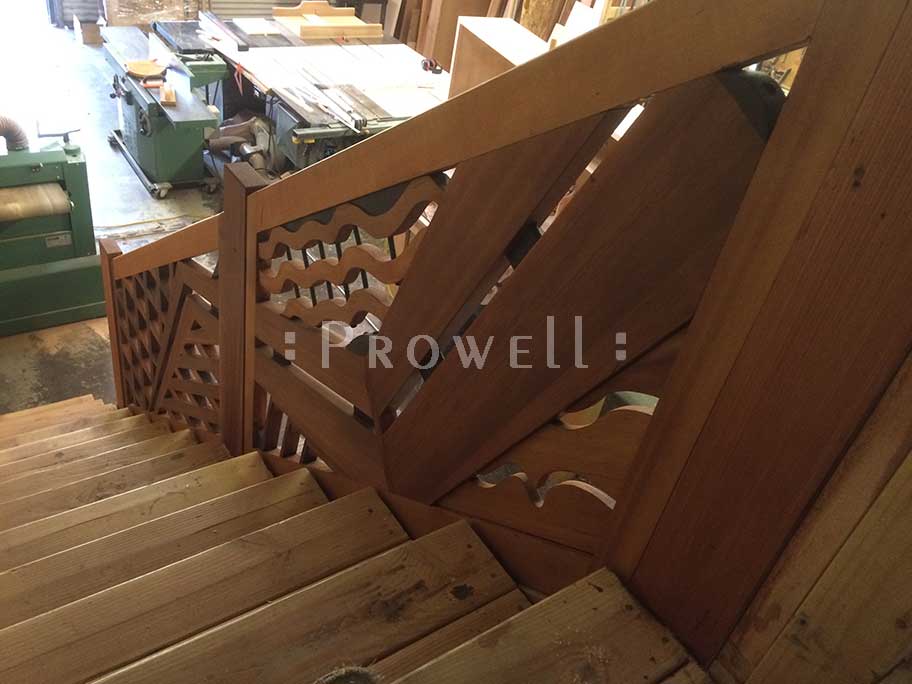 Contemporary Custom Wood deck Stairway Railing 