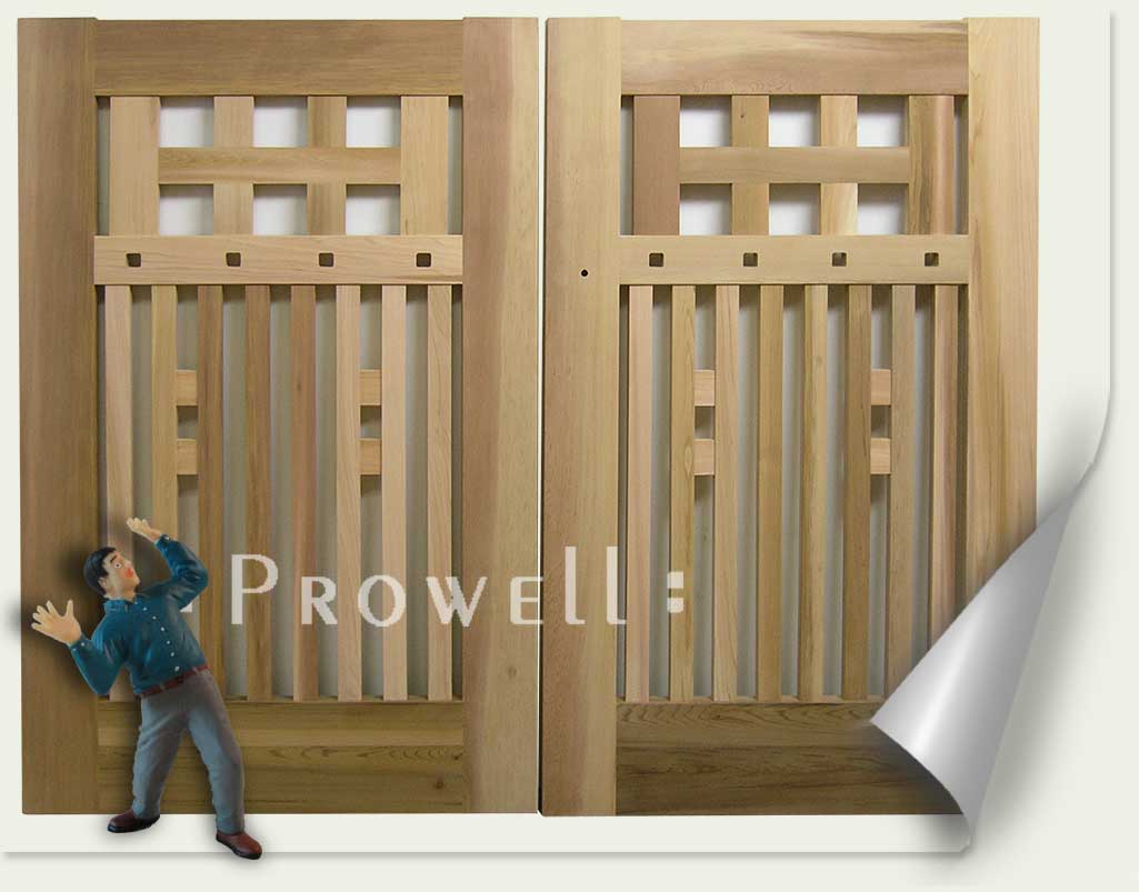 cropped image showing double wood gates #52.