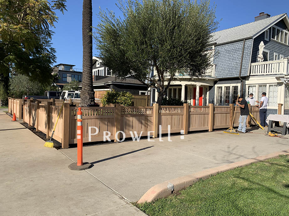 Installing custom wood fence #1 in Venice, CA