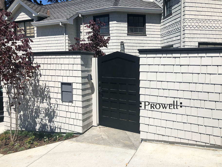 site photograph showing the entry wood gates #110-1 in Oakland, California
