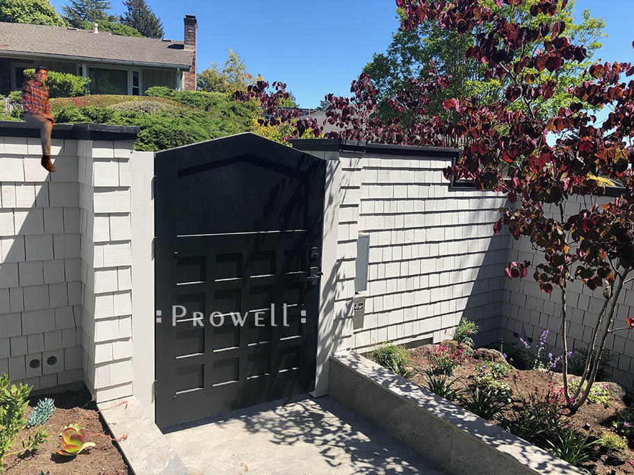 site photograph showing the woo gates entrance #110-1 from within the property. Oakland, California #110-1b in Oakland, CA