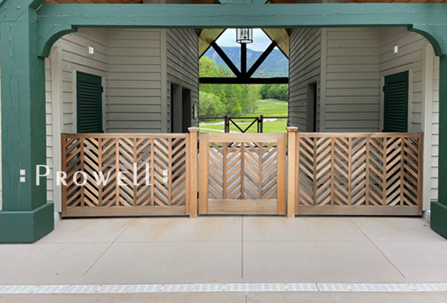 Another site photo showing wood garden gate #11-3 in upstate, new york. 
