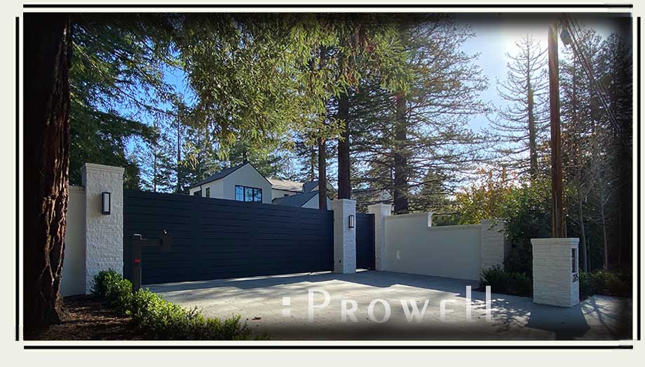 custom wood driveway gate #17a in Atherton, California