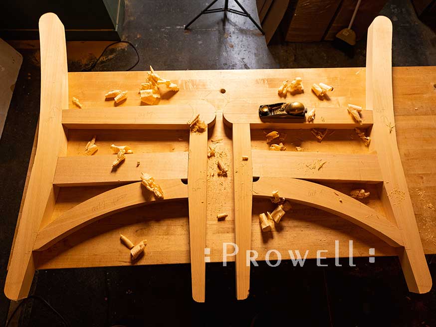 shop progress photo of wood bench #23-1