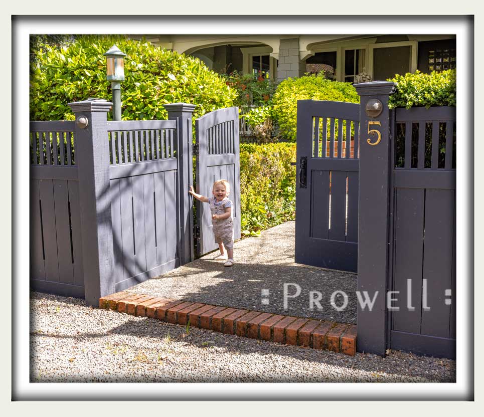custom wood craftsman gates in Marin County, CA