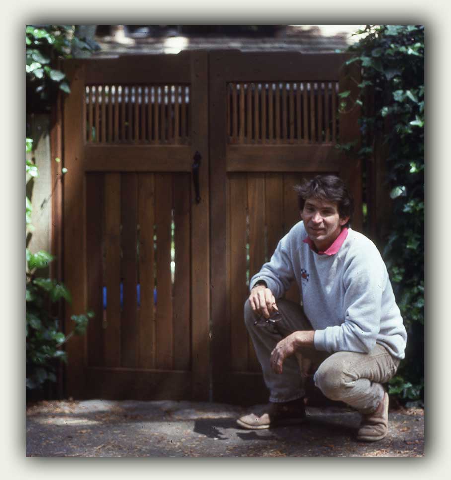 custom wood garden gate 24-6 in marin county 1995