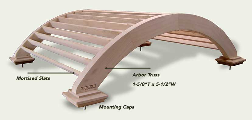 custom wood arching arbor #15c