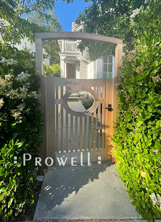 custom wood garden gate #2-14 in Marin County, CA