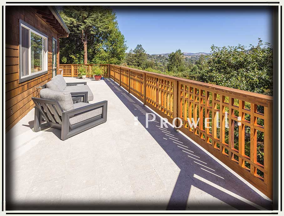 custom wood porch railing #3-1 in Marin county, CA