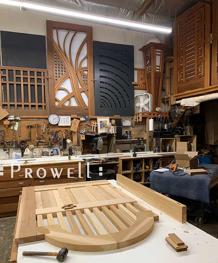 shop progress photo for wood gate 78-2bb