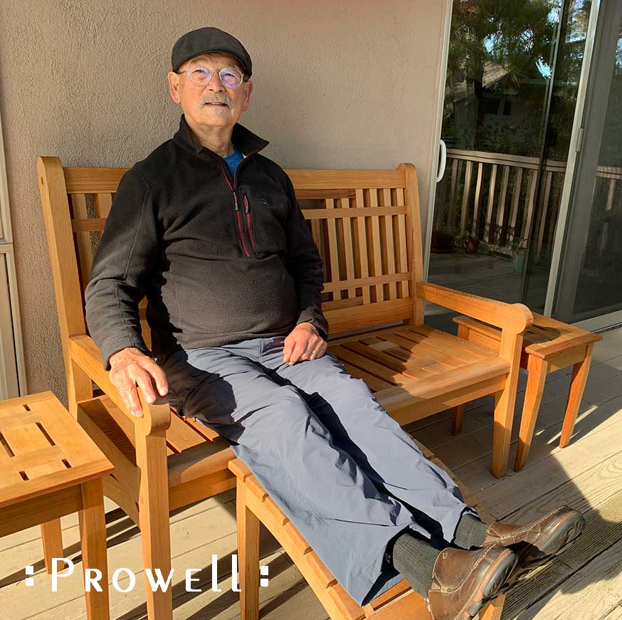 custom wood porch bench 23-1 in Monterey, CA