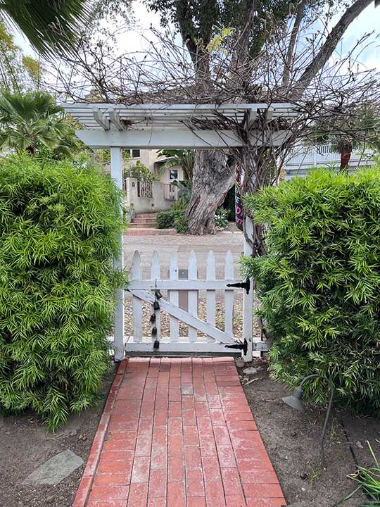 before site photo of wood arbor #15-8 in La Jolla, CA