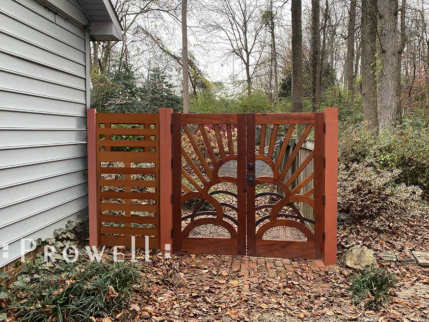 custom wood modern gate design #203 in Fairfax Station, Virginia