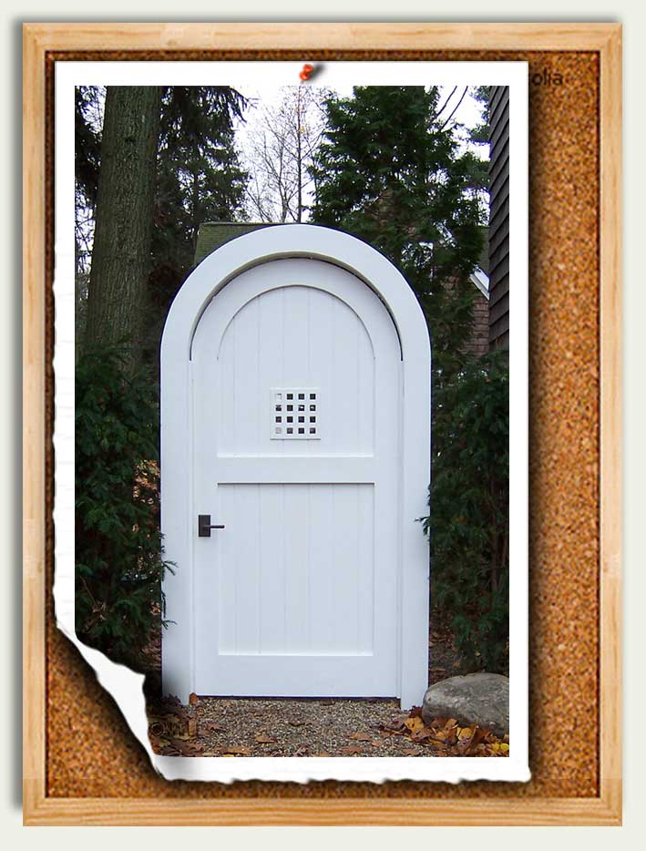 custom wood arched garden gate #31-13 in Michigan