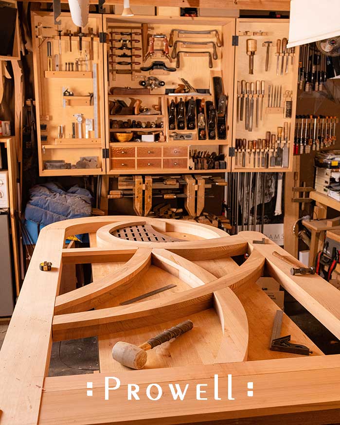 shop progress photograph of prowell's wood entry gate #200Aii