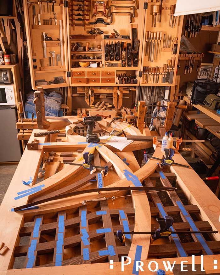 shop in-progress photo of Ben Prowell building the custom entry gate #200Akk