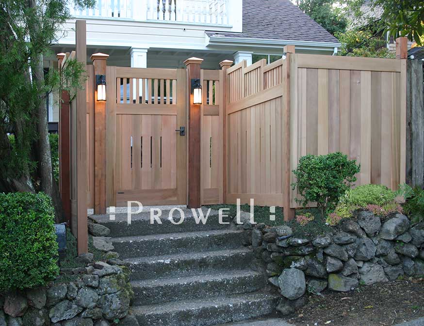 Stepped wood fence panels #2a