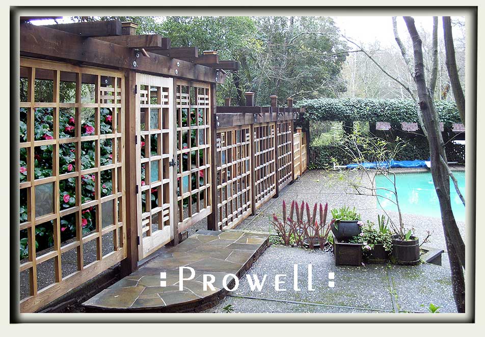 custom wood garden fence 19g in marin county, CA