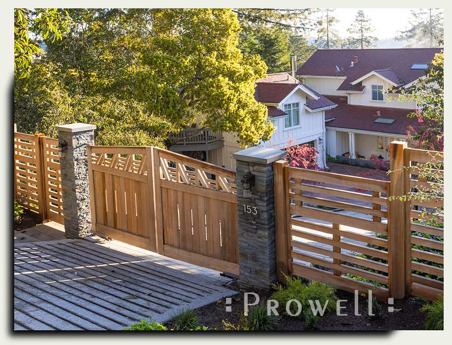 custom wood driveway gates #10-1c in Marin County, CA