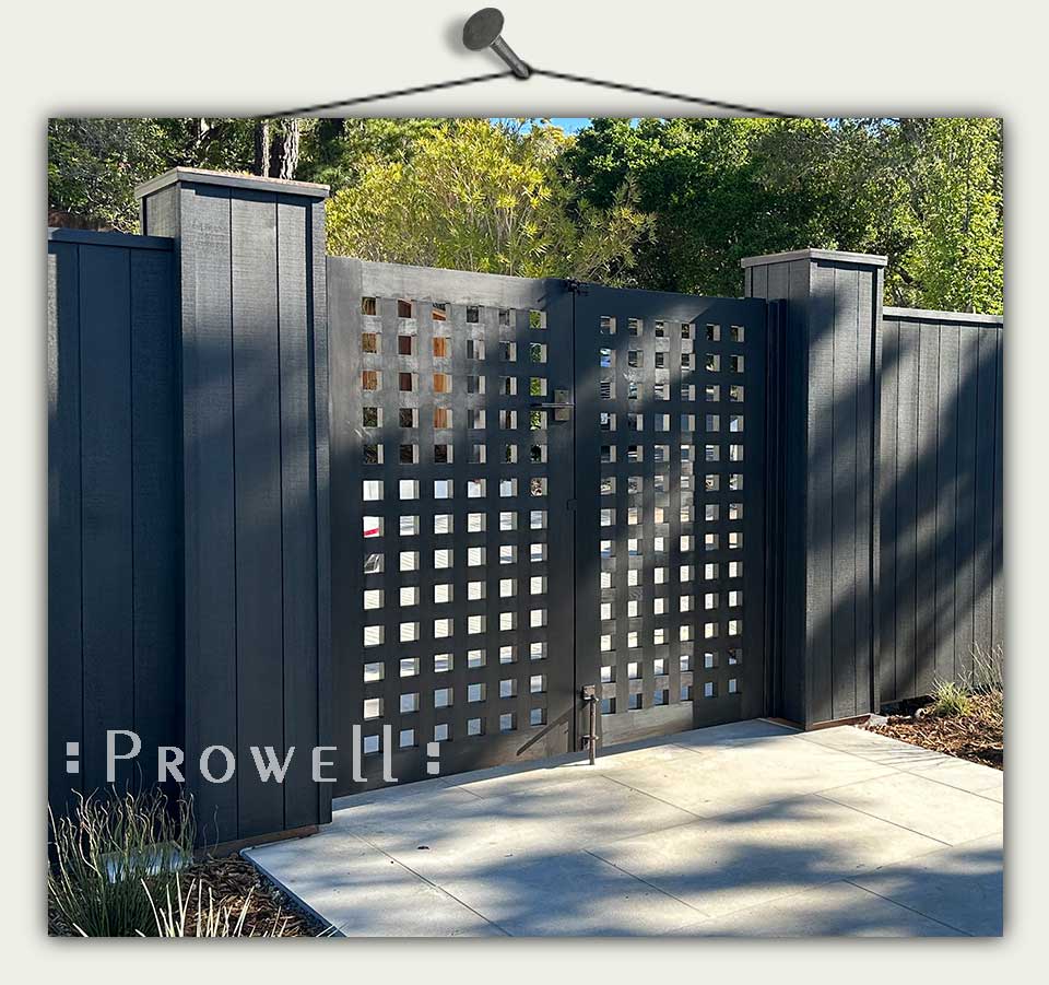 Open grid wood gates 101-4b in Marin County, CA