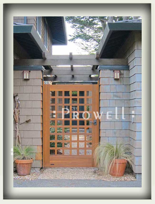 custom wood arts and crafts gate 60-4 in Mill Valley, ca