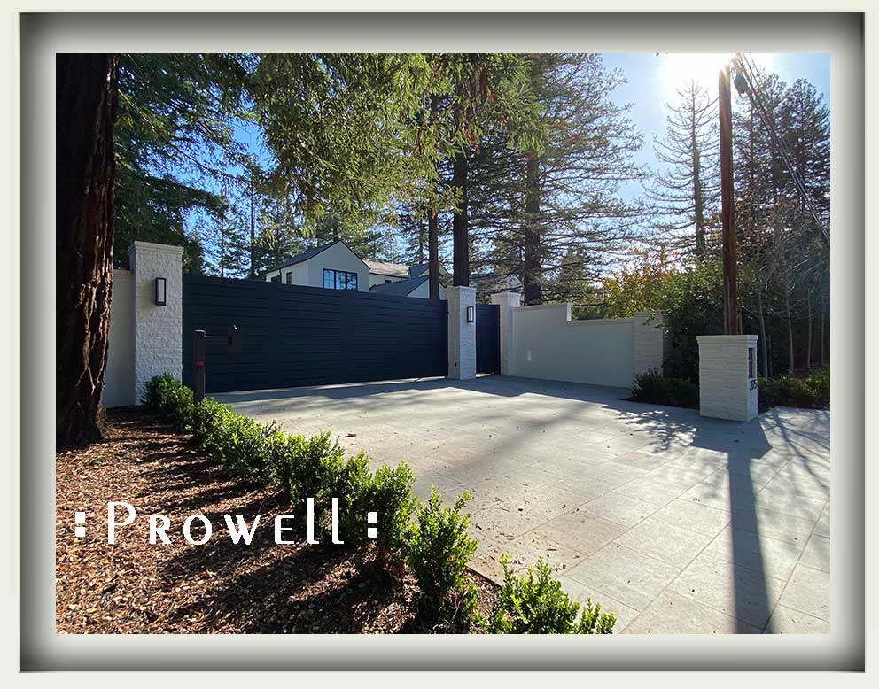 wood driveway gate and garden gate #61b in Atherton, CA