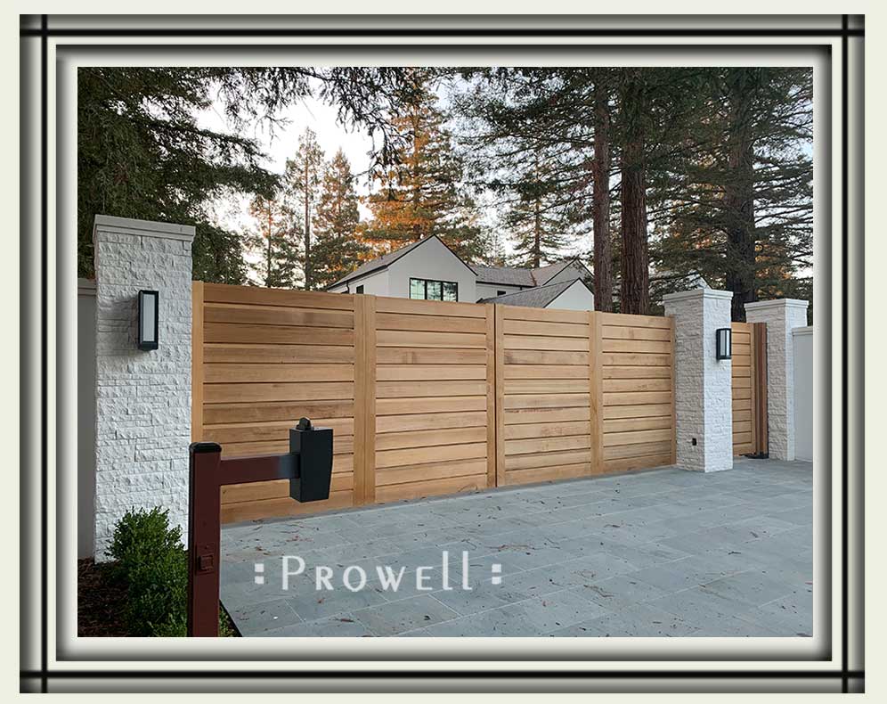 wood privacy driveway gate 17a in Atherton, CA