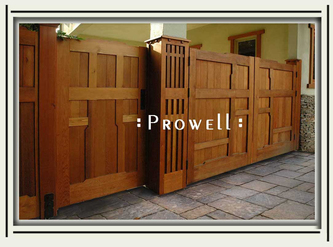 Arts and Crafts wood driveway gates #26c in Bel Air, CA