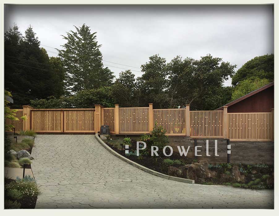 sliding wood driveway gate 4f in marin county, ca