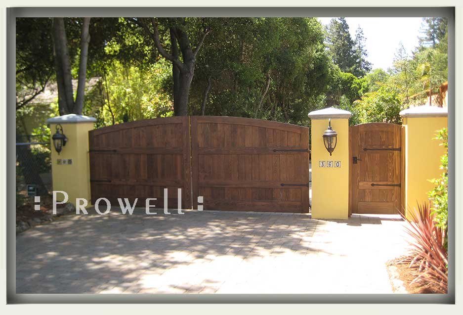 arch wood driveway gates #6-2 in Los Altos, CA